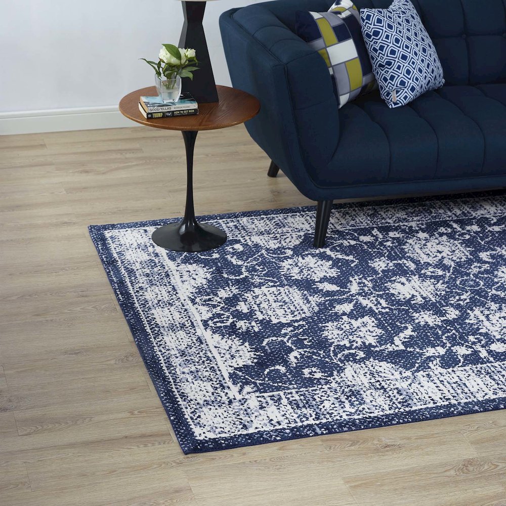 Kazia Distressed Floral Lattice 5x8 Area Rug. Picture 6