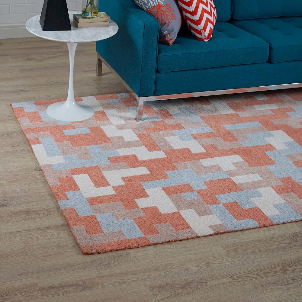 Andela Interlocking Block Mosaic 5x8 Area Rug. Picture 6