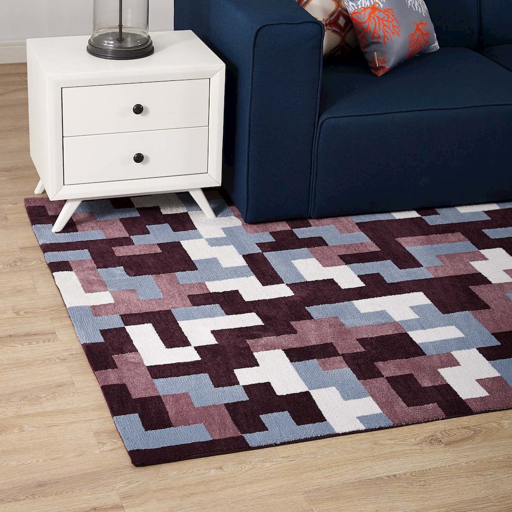Andela Interlocking Block Mosaic 5x8 Area Rug. Picture 6