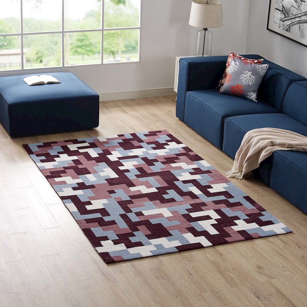 Andela Interlocking Block Mosaic 5x8 Area Rug. Picture 5