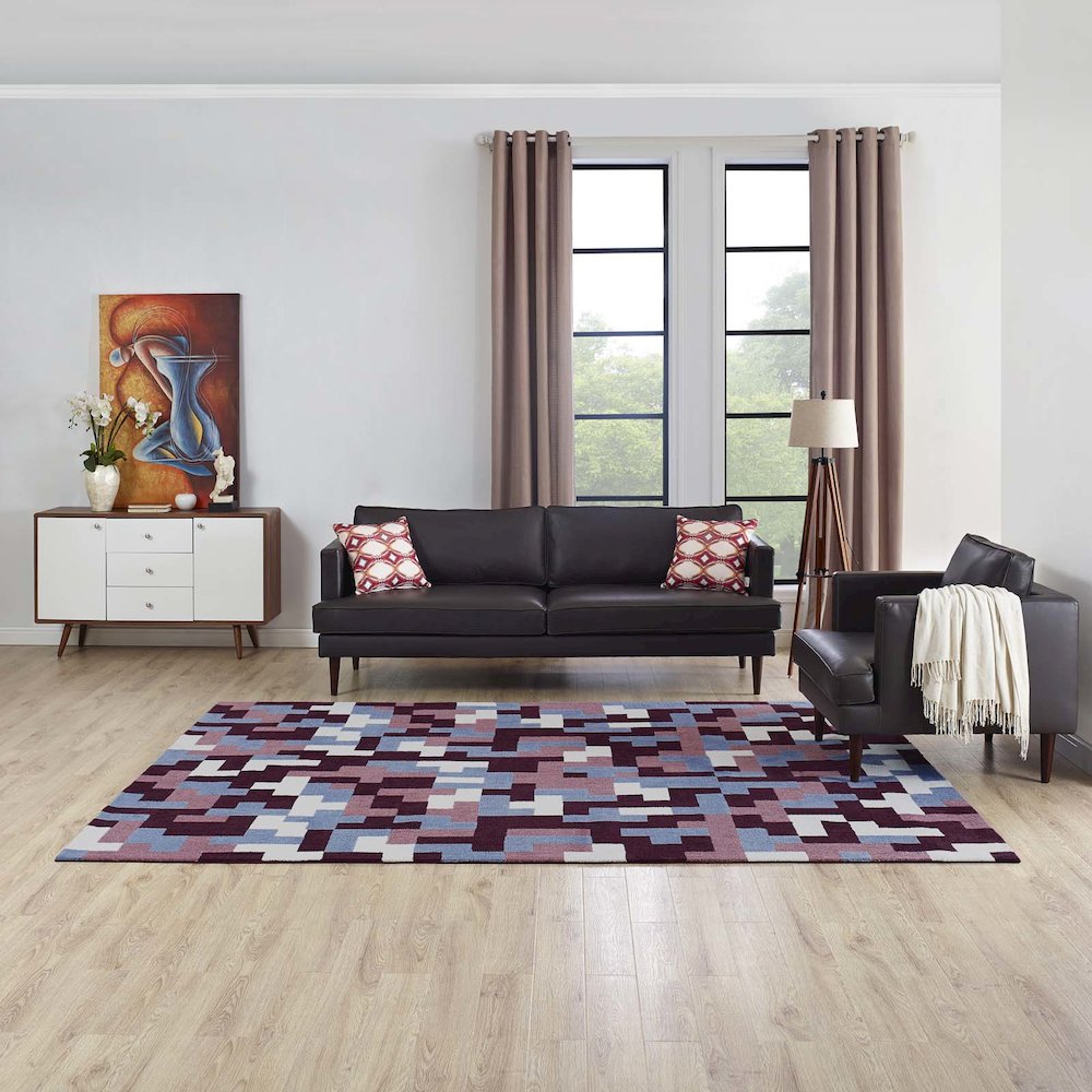 Andela Interlocking Block Mosaic 8x10 Area Rug. Picture 5