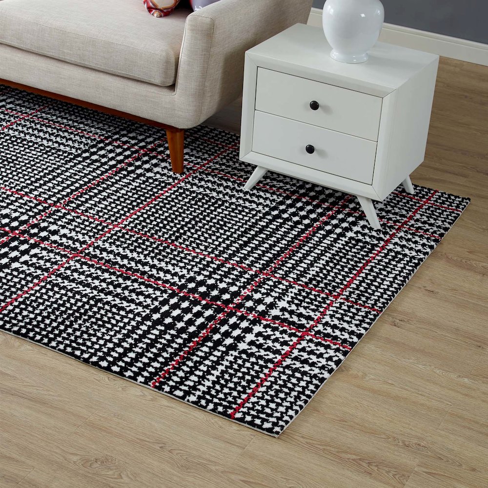 Kaja Abstract Plaid 5x8 Area Rug. Picture 6