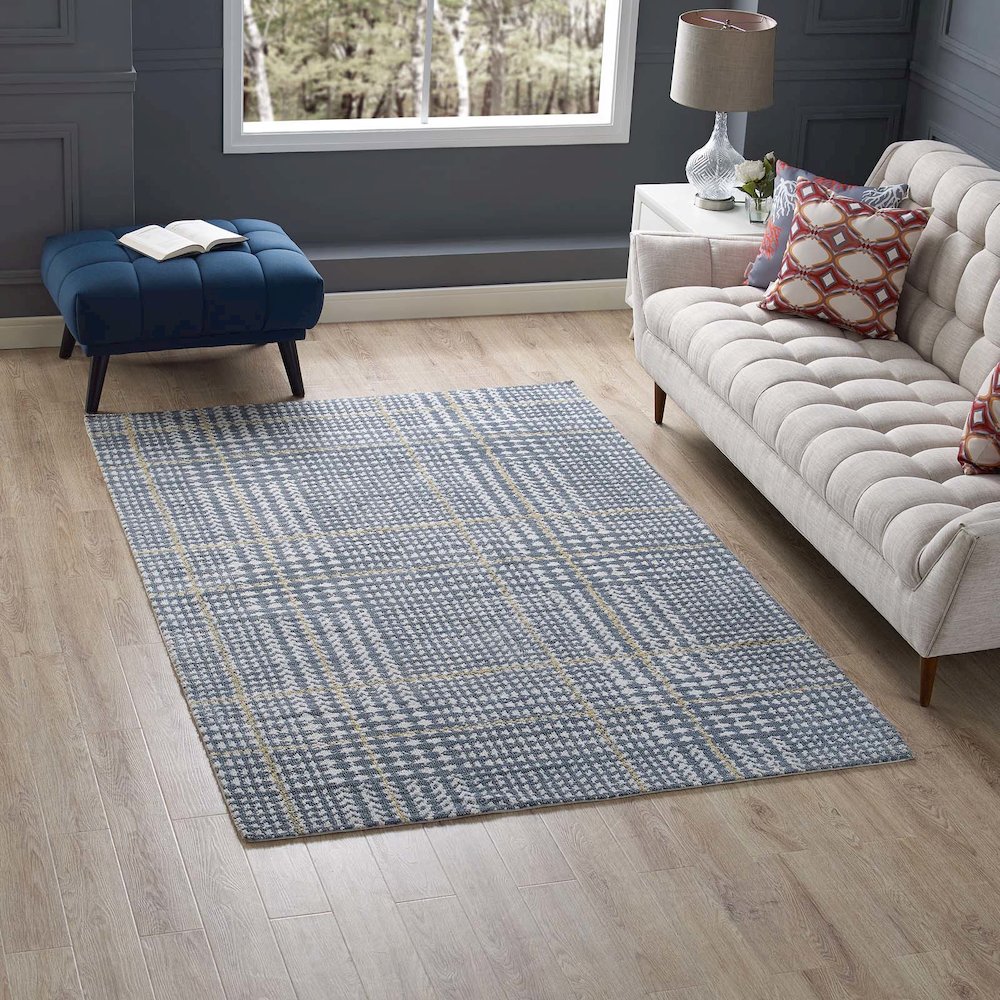 Kaja Abstract Plaid 5x8 Area Rug. Picture 5