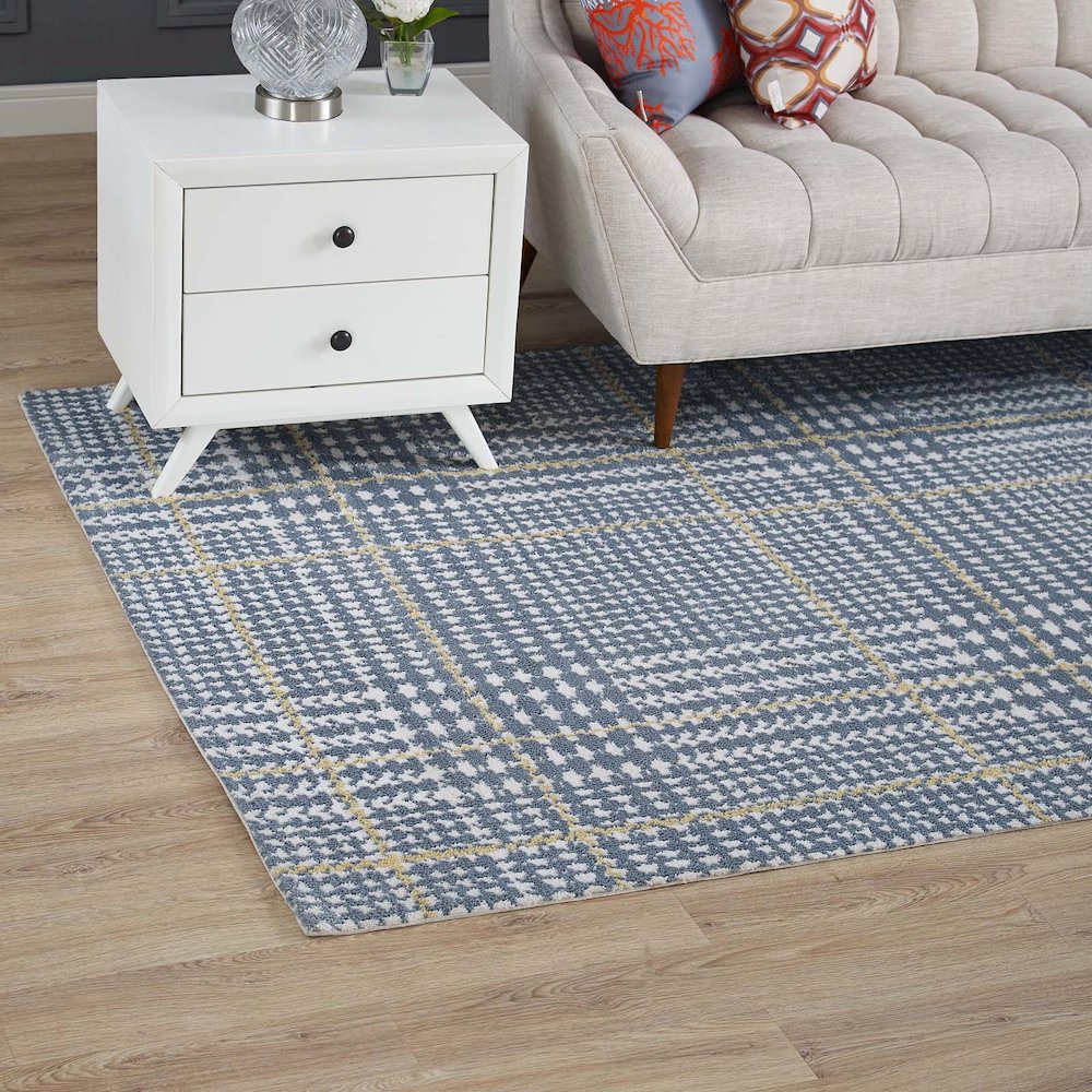 Kaja Abstract Plaid 5x8 Area Rug. Picture 6