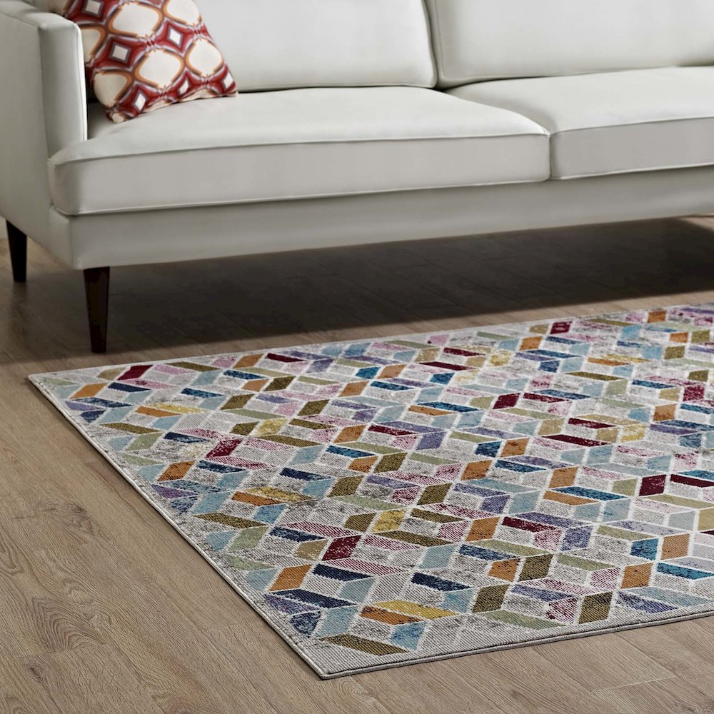 Laleh Geometric Mosaic 4x6 Area Rug. Picture 7