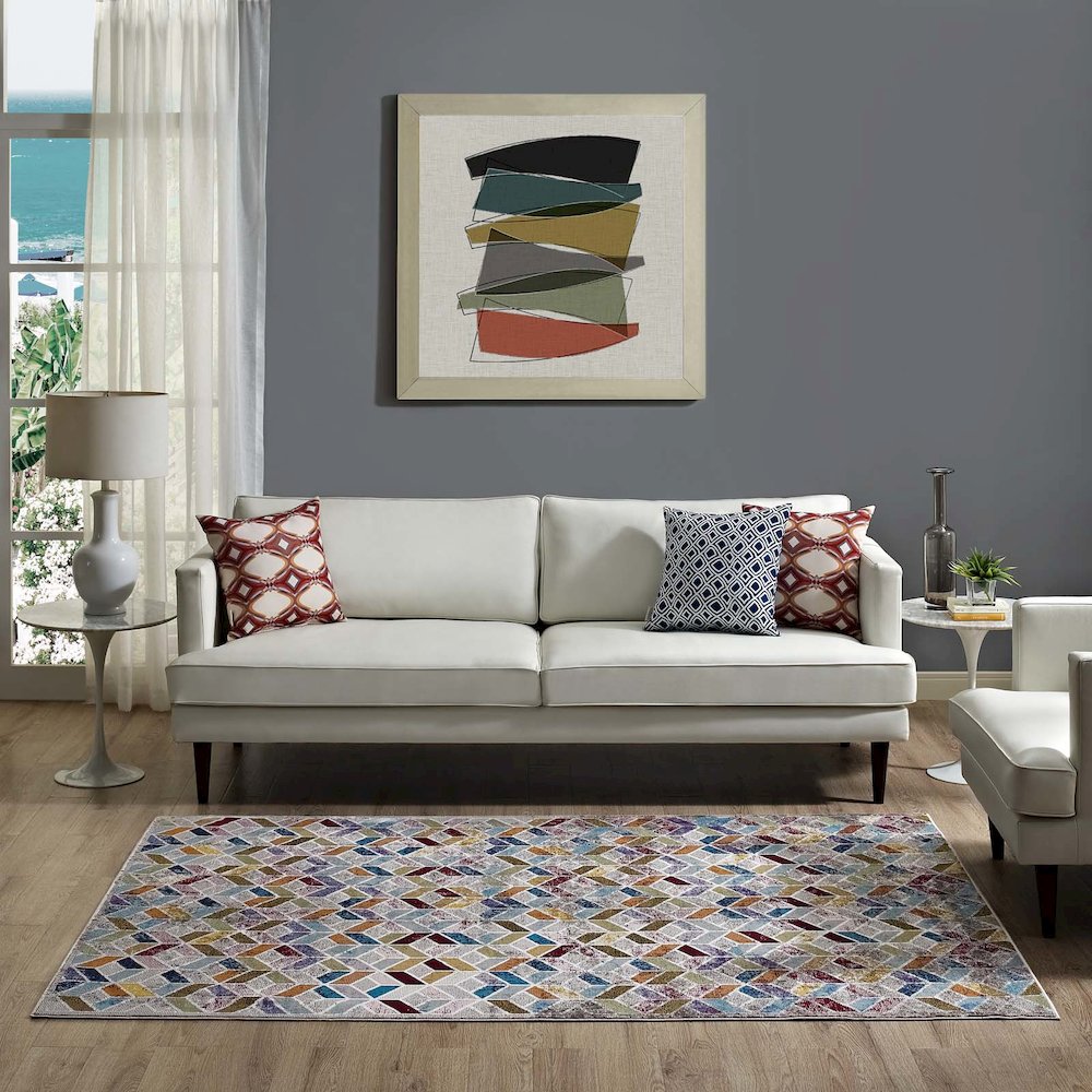 Laleh Geometric Mosaic 4x6 Area Rug. Picture 6