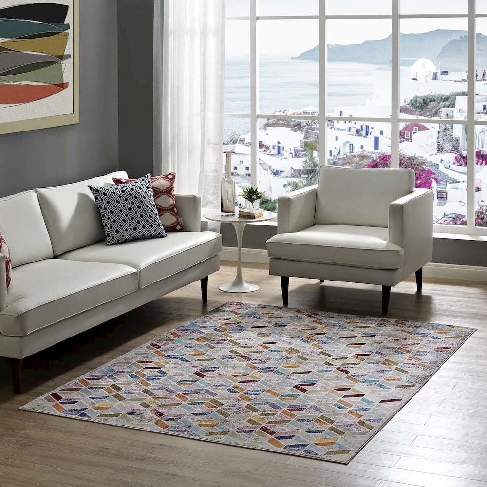 Laleh Geometric Mosaic 4x6 Area Rug. Picture 5