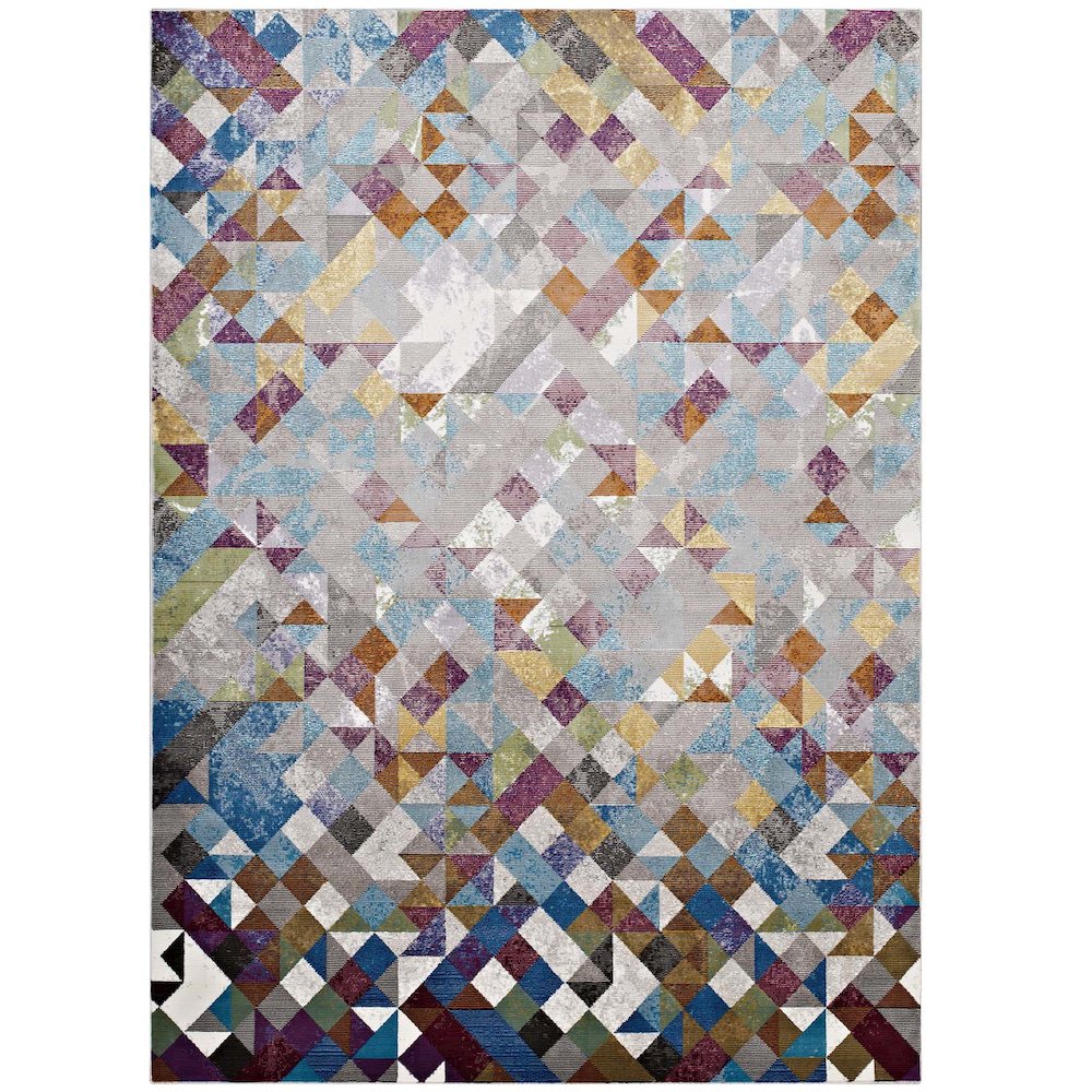 Lavendula Triangle Mosaic 4x6 Area Rug. Picture 1