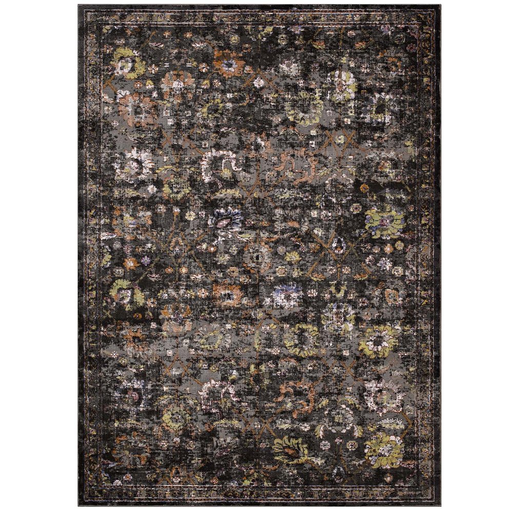 Minu Distressed Floral Lattice 4x6 Area Rug. Picture 1