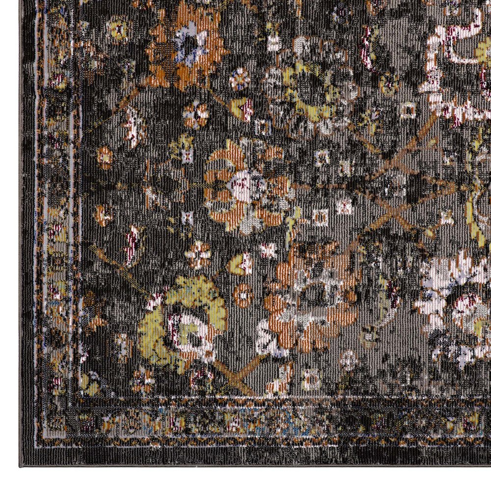 Minu Distressed Floral Lattice 4x6 Area Rug. Picture 2