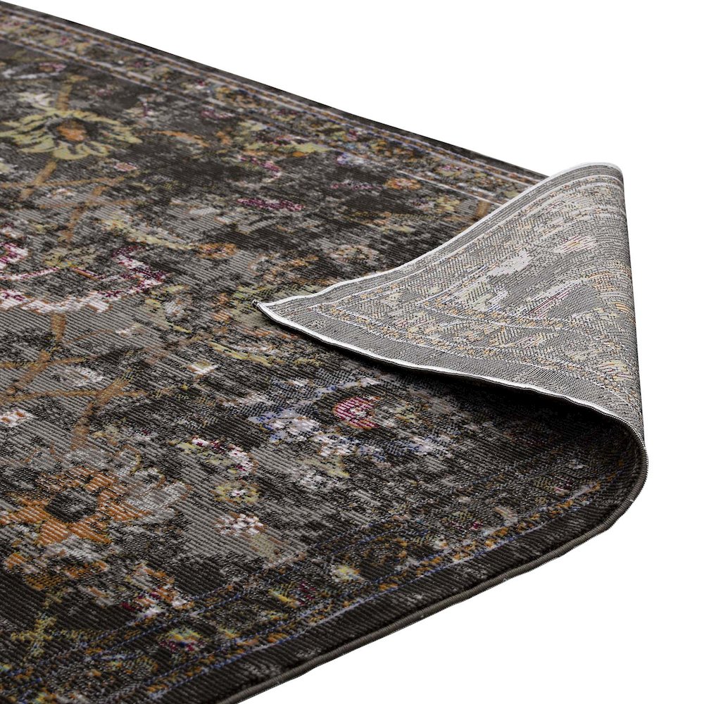 Minu Distressed Floral Lattice 4x6 Area Rug. Picture 4