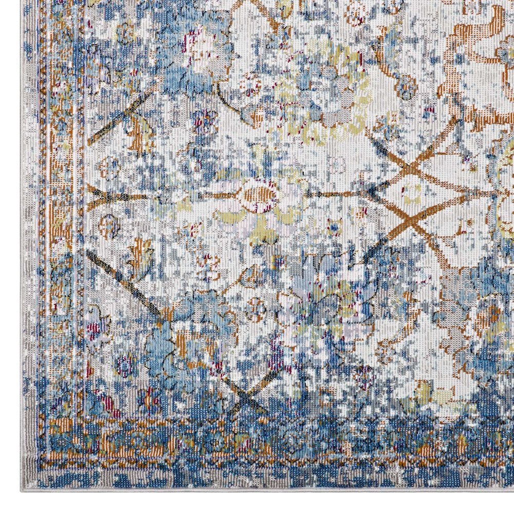 Minu Distressed Floral Lattice 5x8 Area Rug. Picture 2
