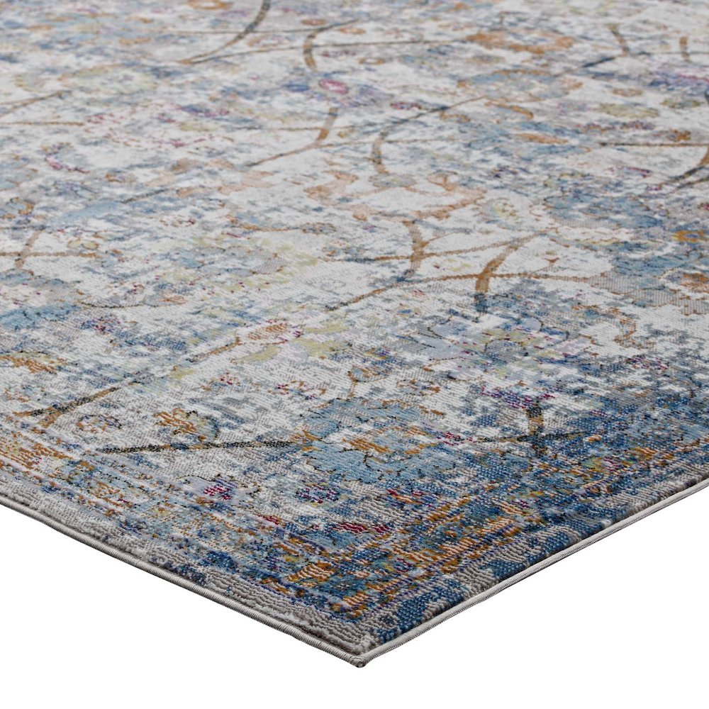 Minu Distressed Floral Lattice 5x8 Area Rug. Picture 3