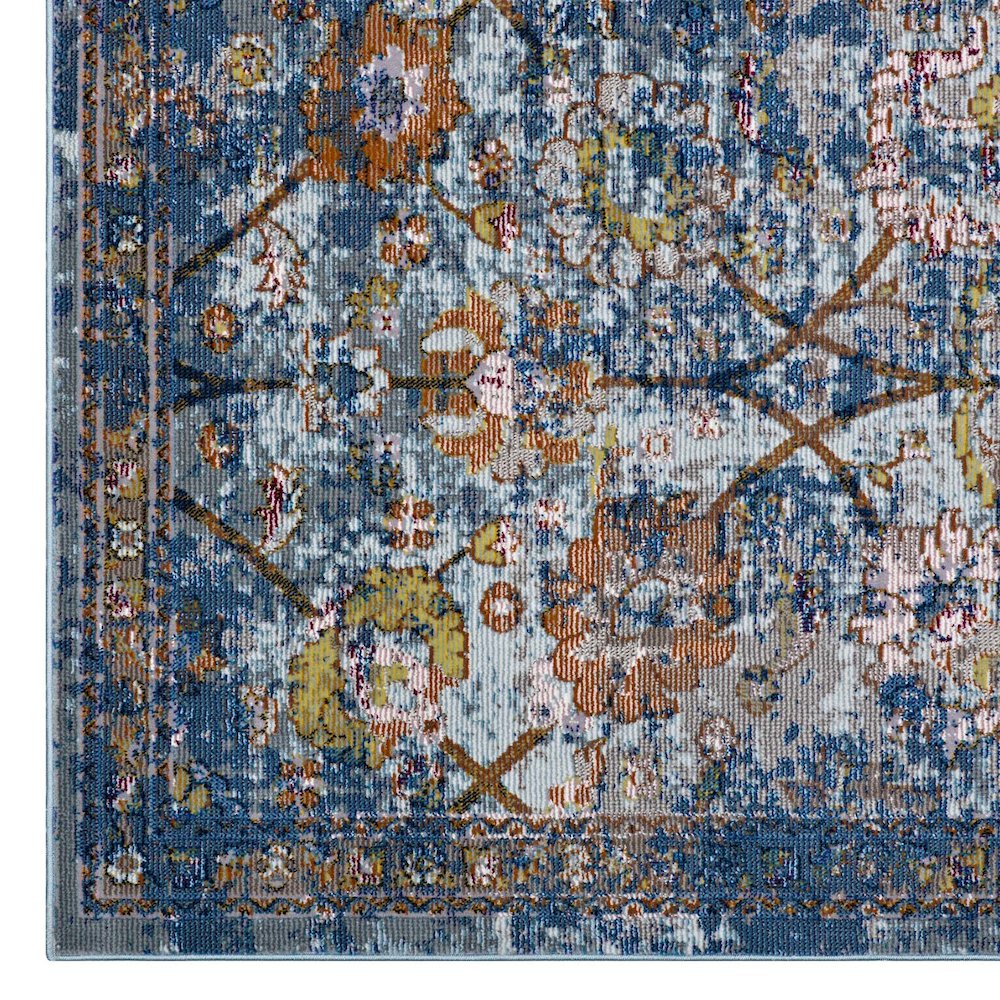 Minu Distressed Floral Lattice 4x6 Area Rug. Picture 2