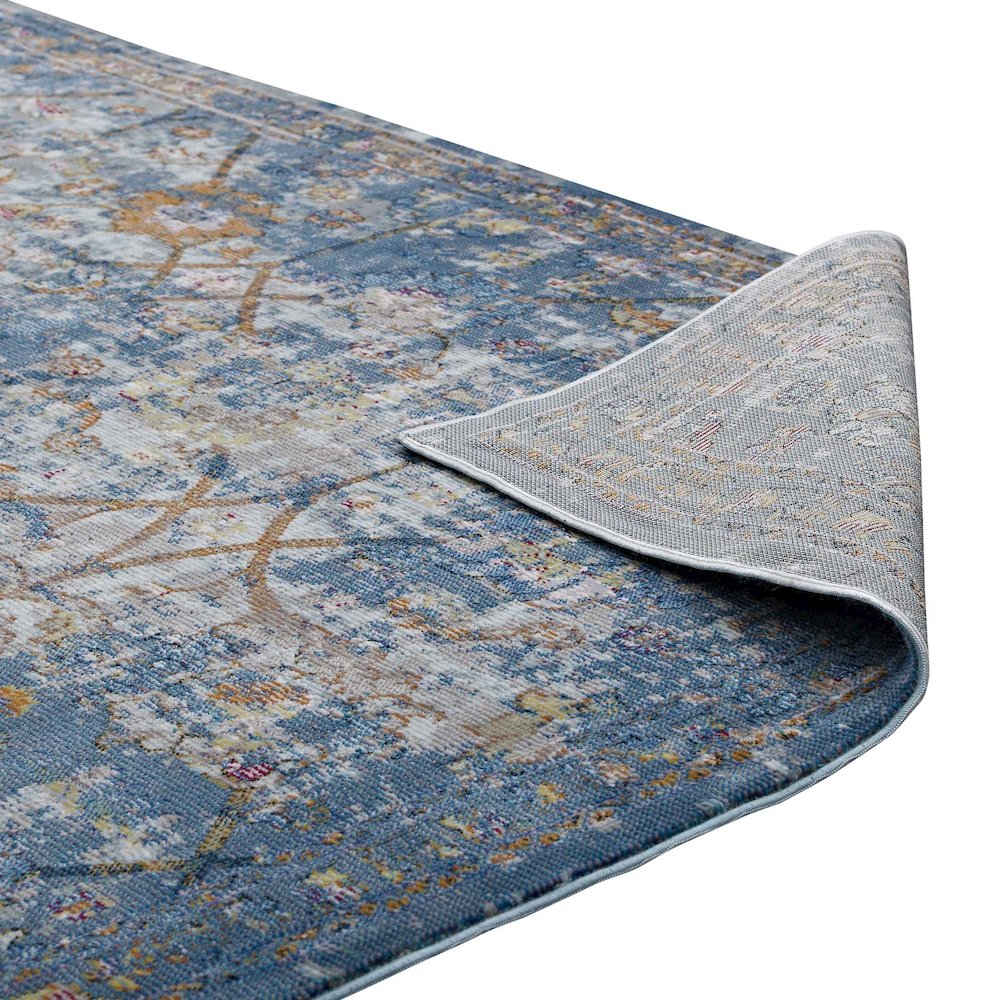 Minu Distressed Floral Lattice 4x6 Area Rug. Picture 4