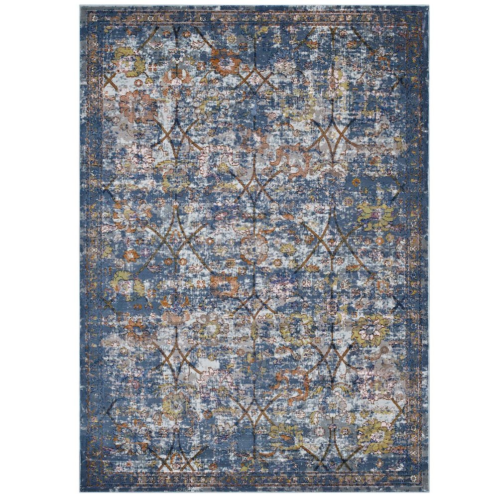 Minu Distressed Floral Lattice 8x10 Area Rug. Picture 1