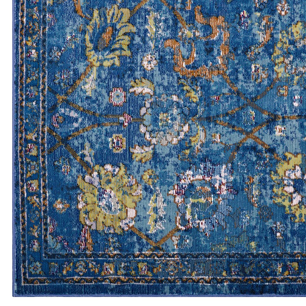Minu Distressed Floral Lattice 4x6 Area Rug. Picture 2
