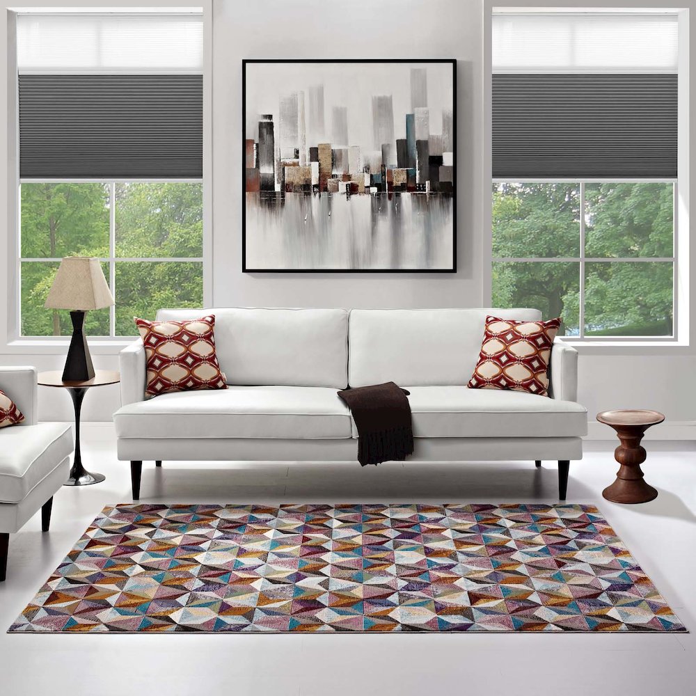 Arisa Geometric Hexagon Mosaic 5x8 Area Rug. Picture 6