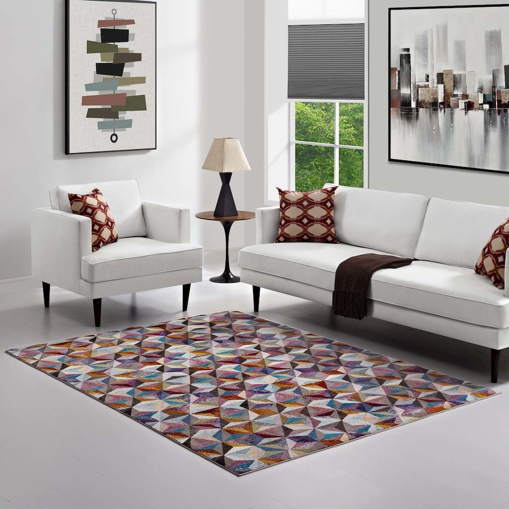 Arisa Geometric Hexagon Mosaic 5x8 Area Rug. Picture 5