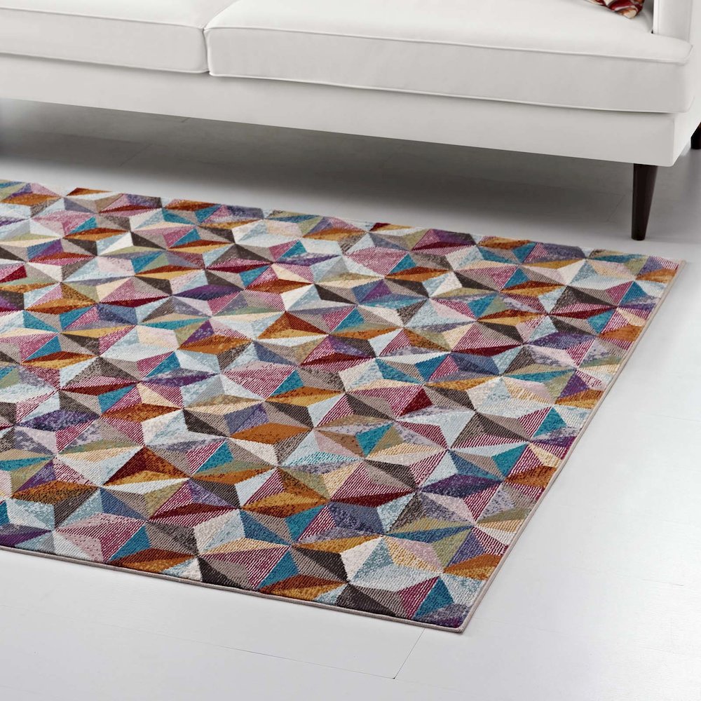 Arisa Geometric Hexagon Mosaic 8x10 Area Rug. Picture 7