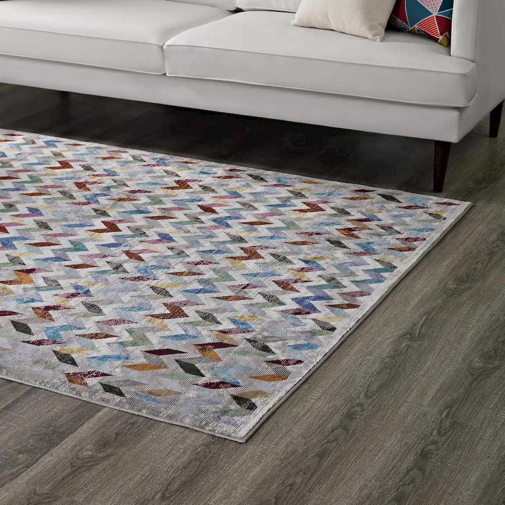 Gemma Chevron Mosaic 5x8 Area Rug. Picture 7