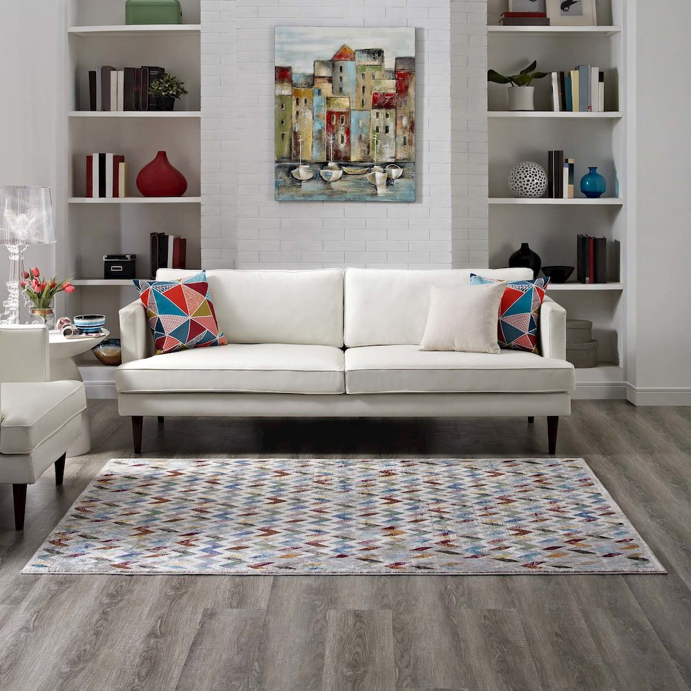 Gemma Chevron Mosaic 5x8 Area Rug. Picture 6