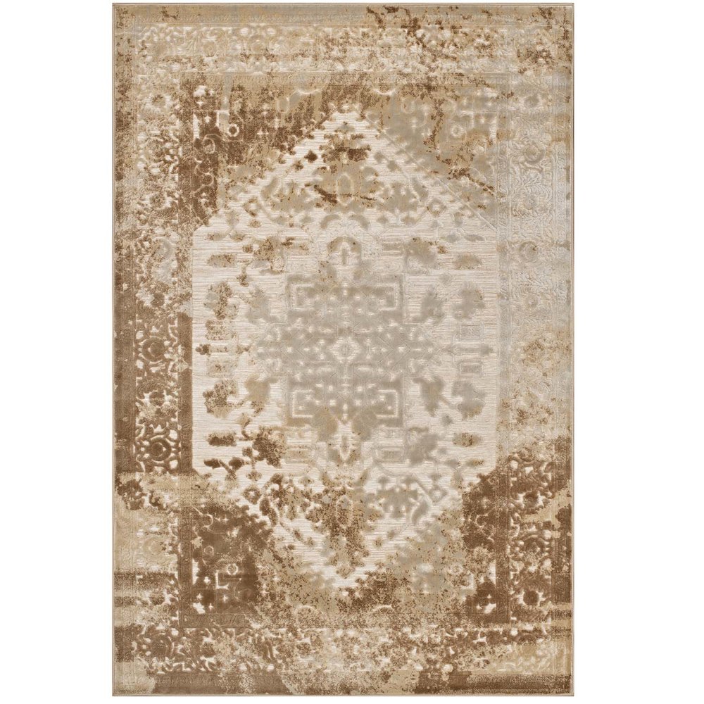 Rosina Distressed Vintage Medallion 5x8 Area Rug. Picture 1