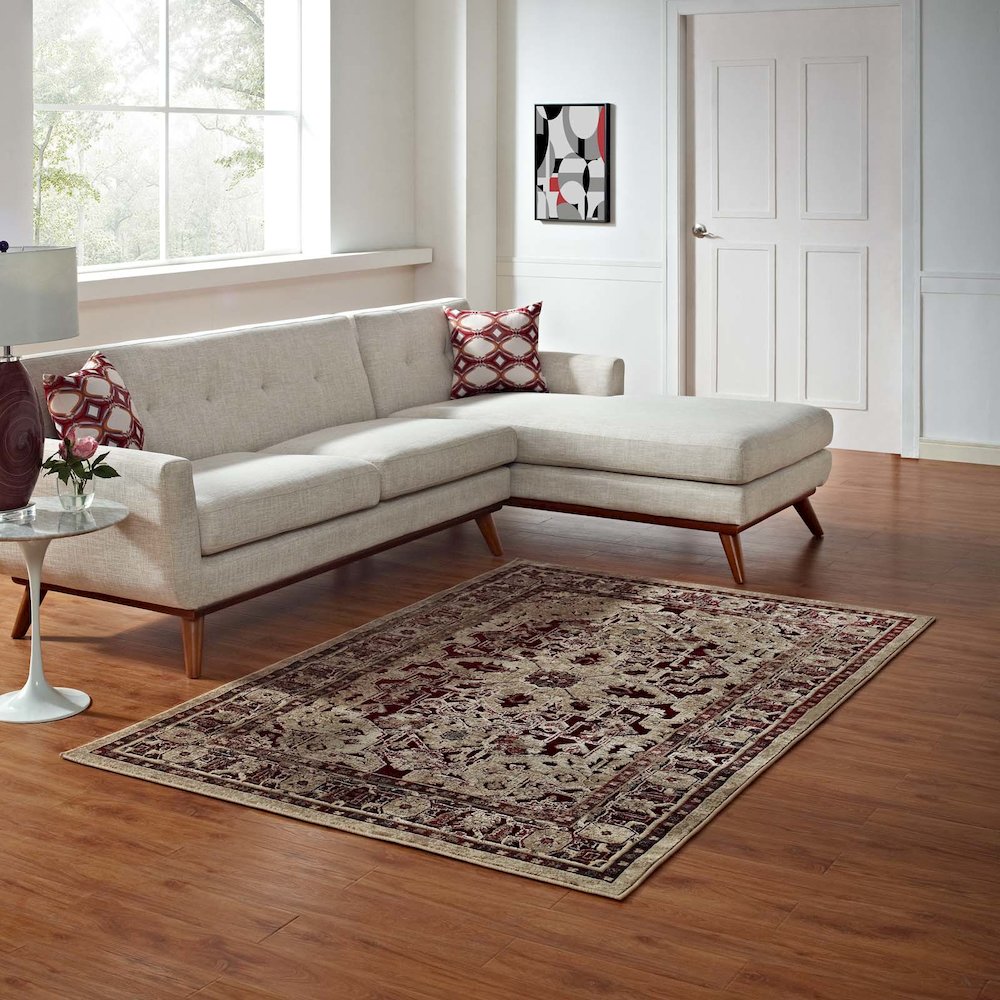 Grania Ornate Vintage Floral Turkish 5x8 Area Rug. Picture 5