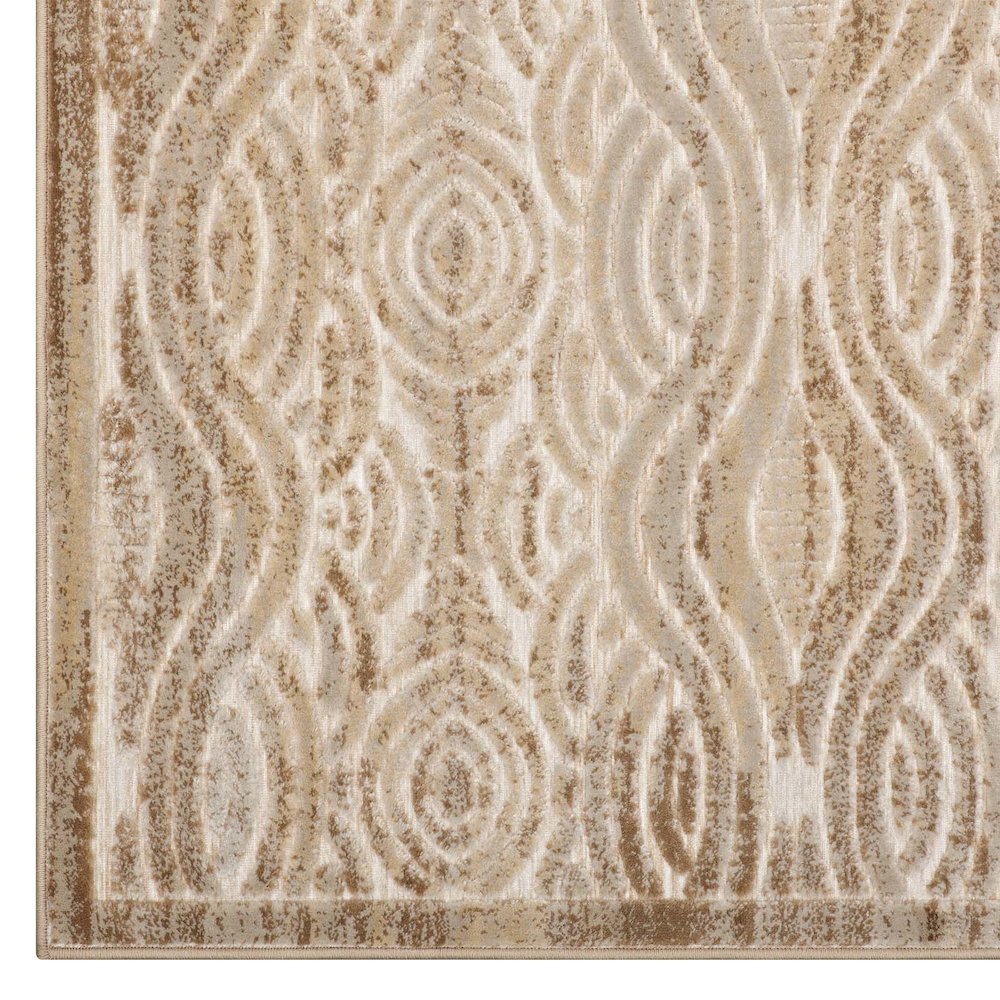 Kennocha Rustic Vintage Abstract Waves 5x8 Area Rug. Picture 2