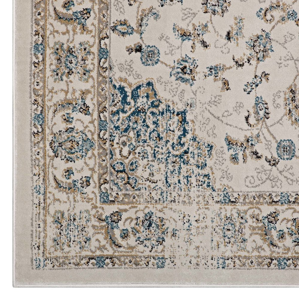 Atara Distressed Vintage Persian Medallion 5x8 Area Rug. Picture 3