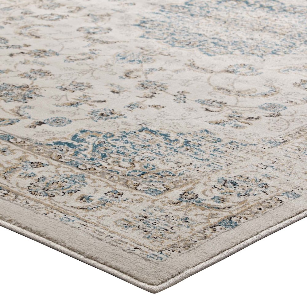 Atara Distressed Vintage Persian Medallion 5x8 Area Rug. Picture 4