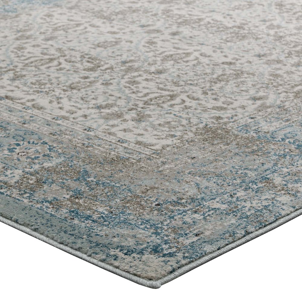 Dilys Distressed Vintage Floral Lattice 5x8 Area Rug. Picture 3