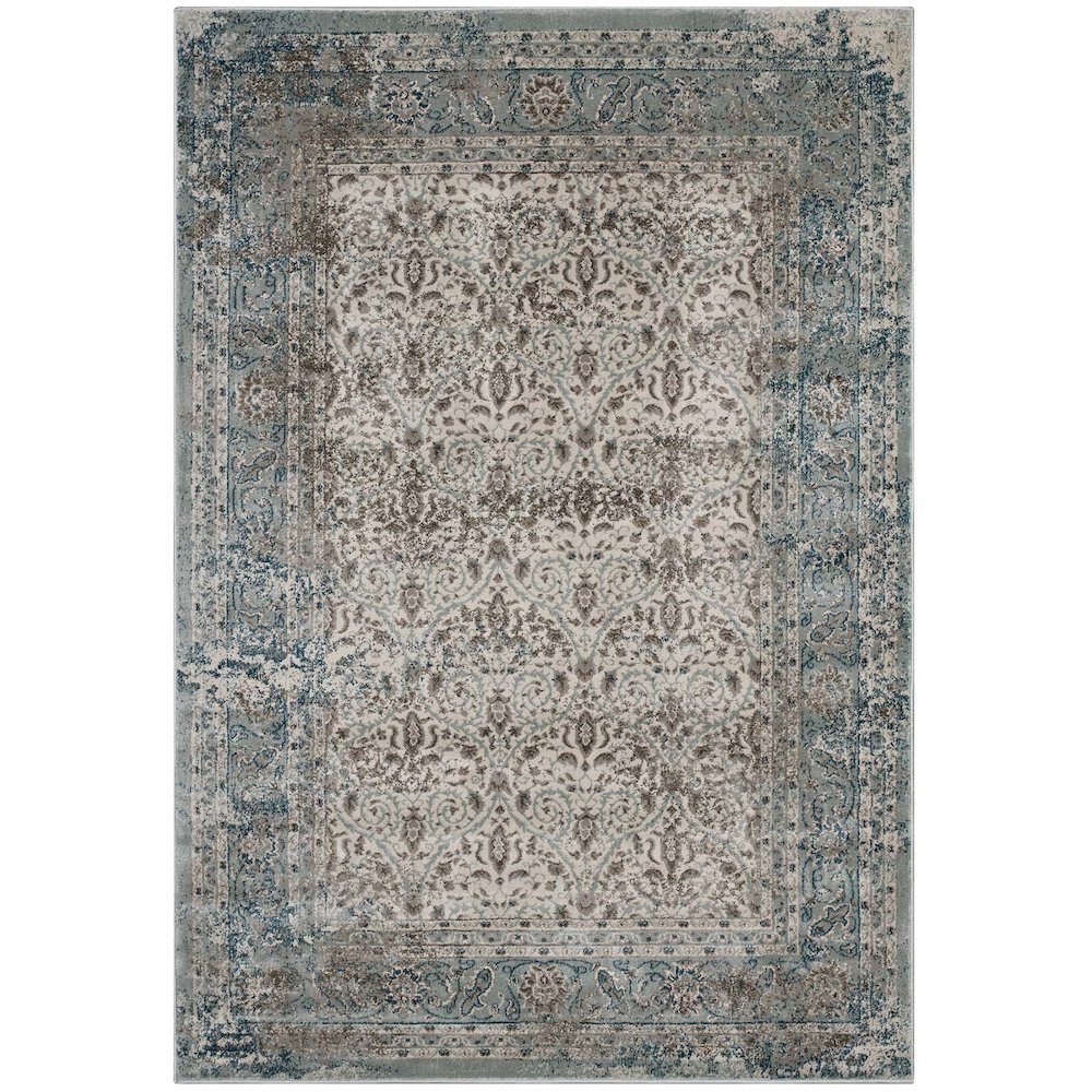 Dilys Distressed Vintage Floral Lattice 8x10 Area Rug. Picture 1