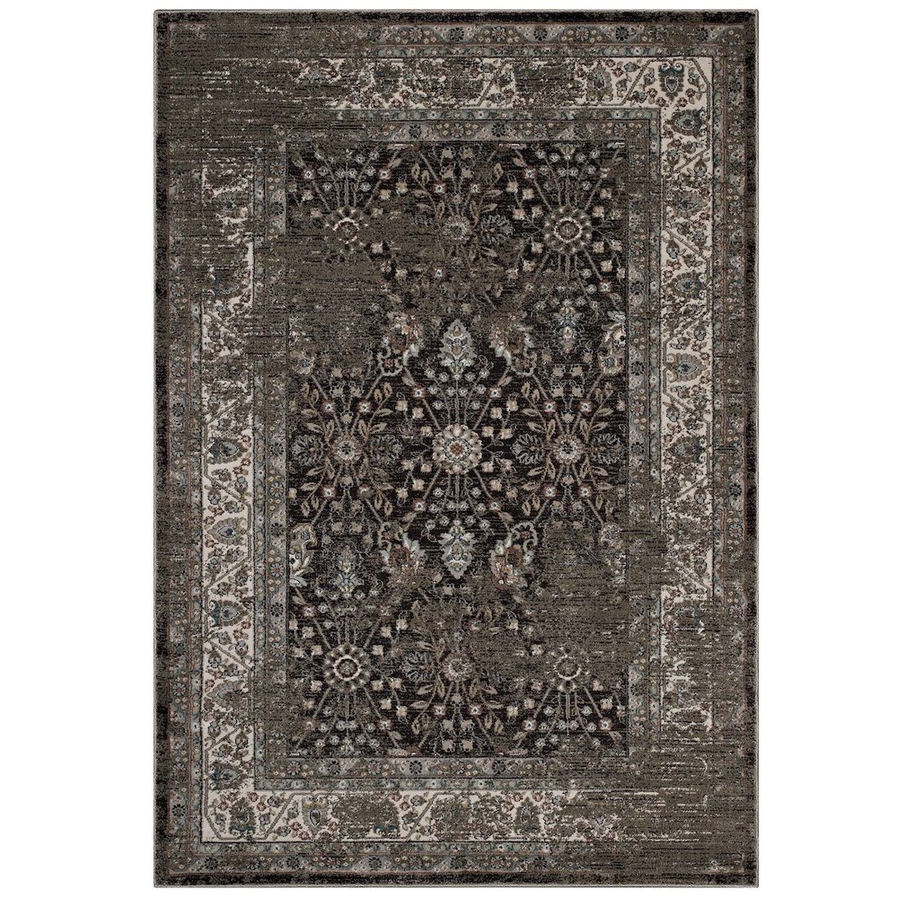 Berit Distressed Vintage Floral Lattice 5x8 Area Rug. Picture 1
