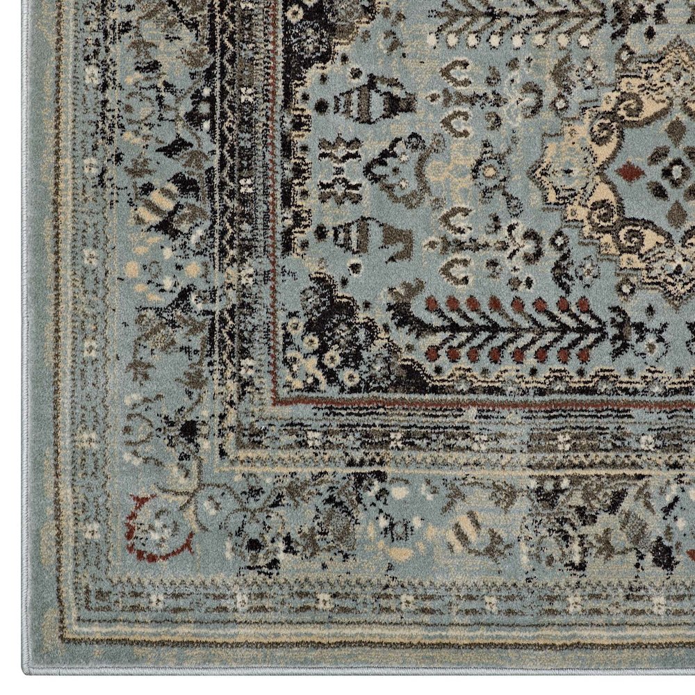 Enye Distressed Vintage Floral Lattice 5x8 Area Rug. Picture 2
