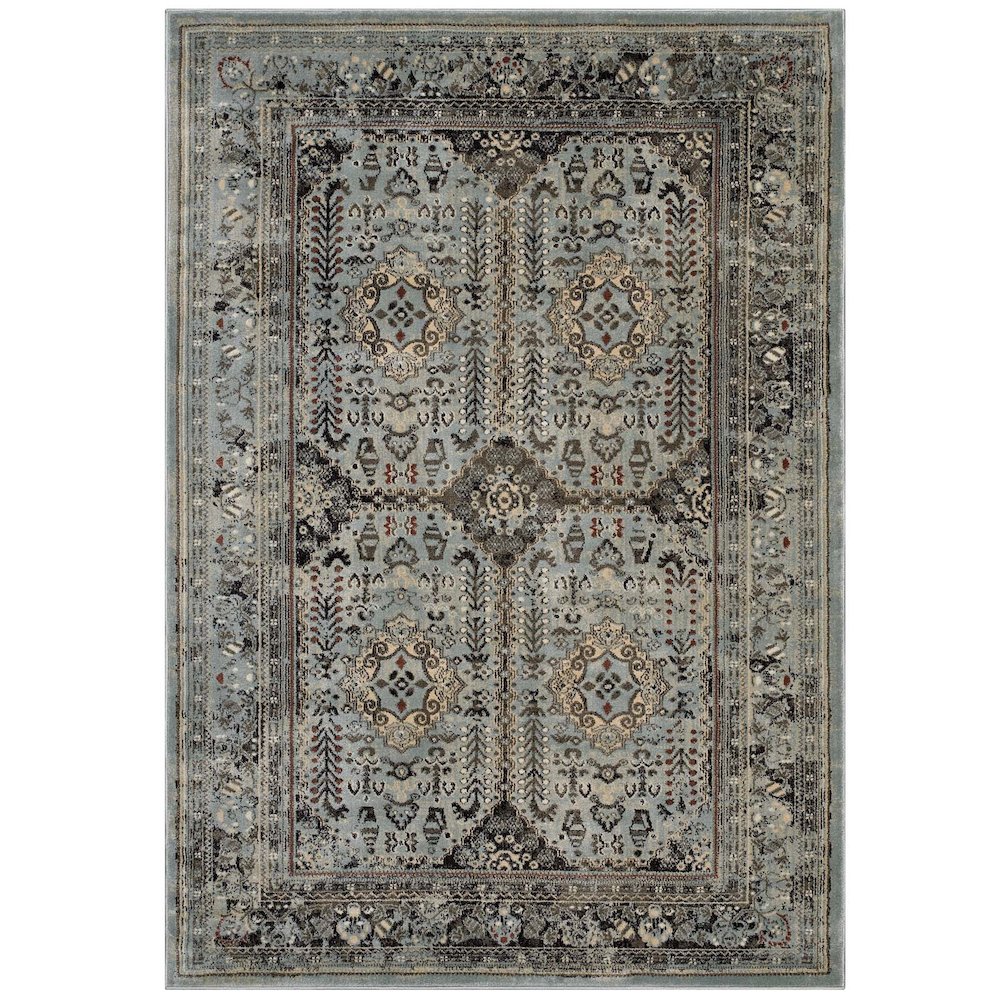 Enye Distressed Vintage Floral Lattice 8x10 Area Rug. Picture 1
