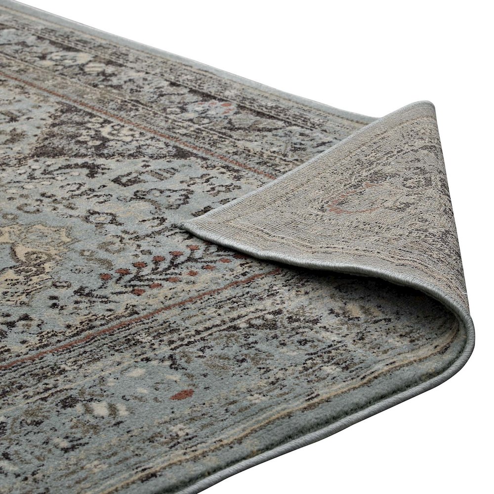 Enye Distressed Vintage Floral Lattice 8x10 Area Rug. Picture 4