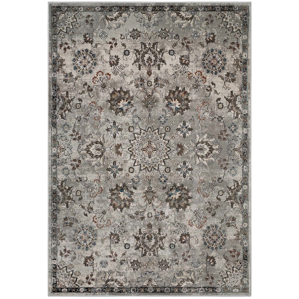 Hana Distressed Vintage Floral Lattice 5x8 Area Rug. Picture 1
