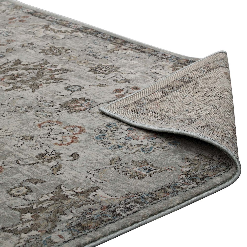 Hana Distressed Vintage Floral Lattice 5x8 Area Rug. Picture 4