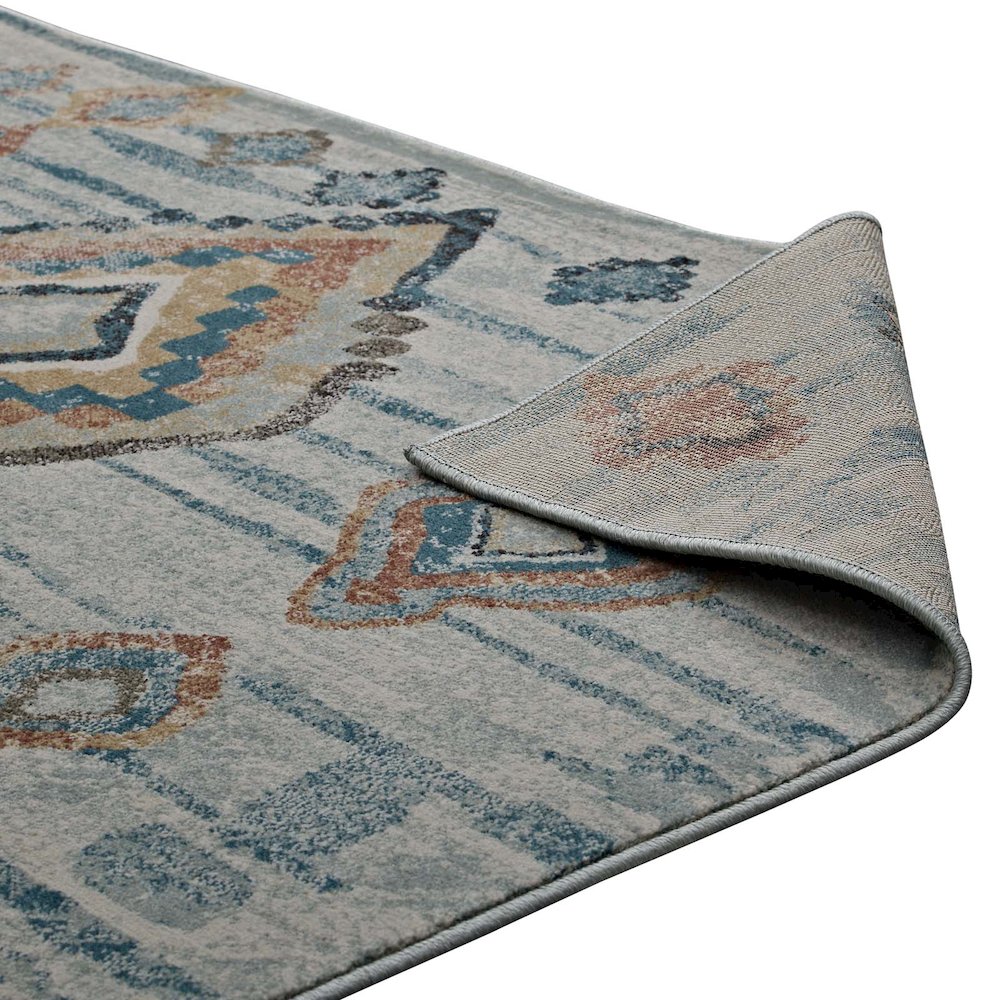 Jenica Distressed Moroccan Tribal Abstract Diamond 5x8 Area Rug. Picture 4