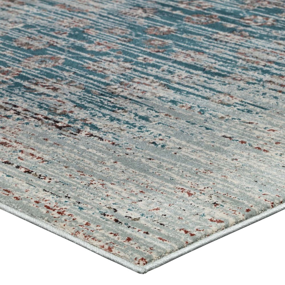 Hesper Distressed Contemporary Floral Lattice 5x8 Area Rug. Picture 3