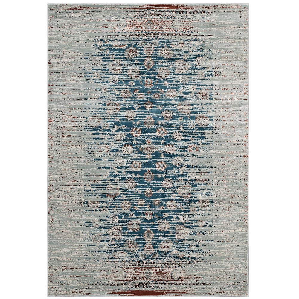Hesper Distressed Contemporary Floral Lattice 8x10 Area Rug. Picture 1