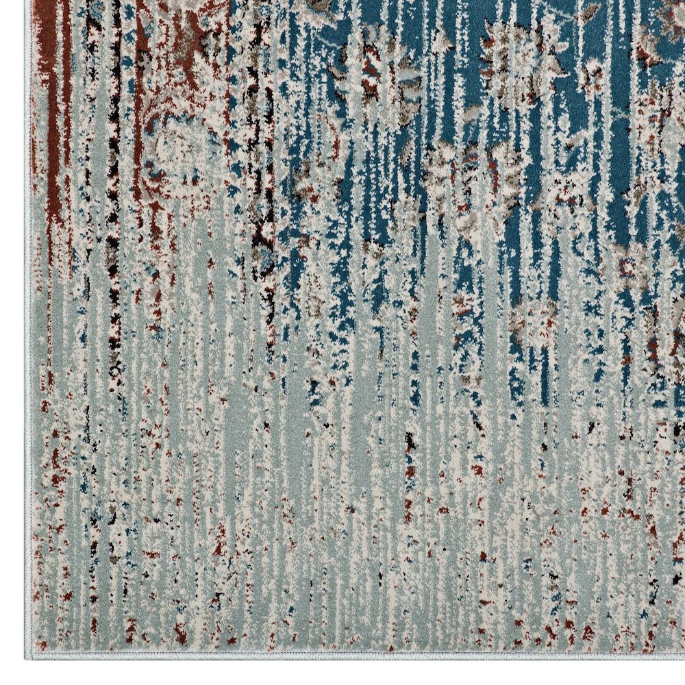 Hesper Distressed Contemporary Floral Lattice 8x10 Area Rug. Picture 2