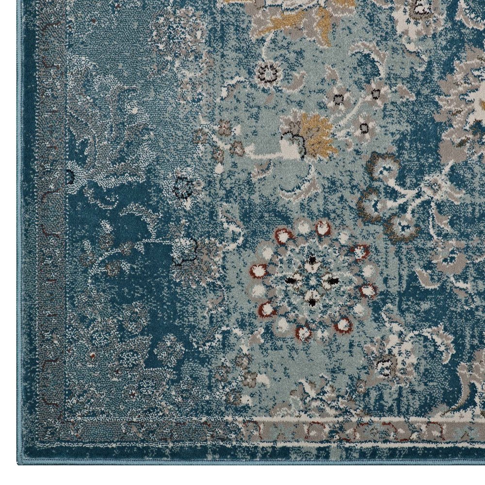 Cynara Distressed Floral Vintage Medallion 5x8 Area Rug. Picture 2