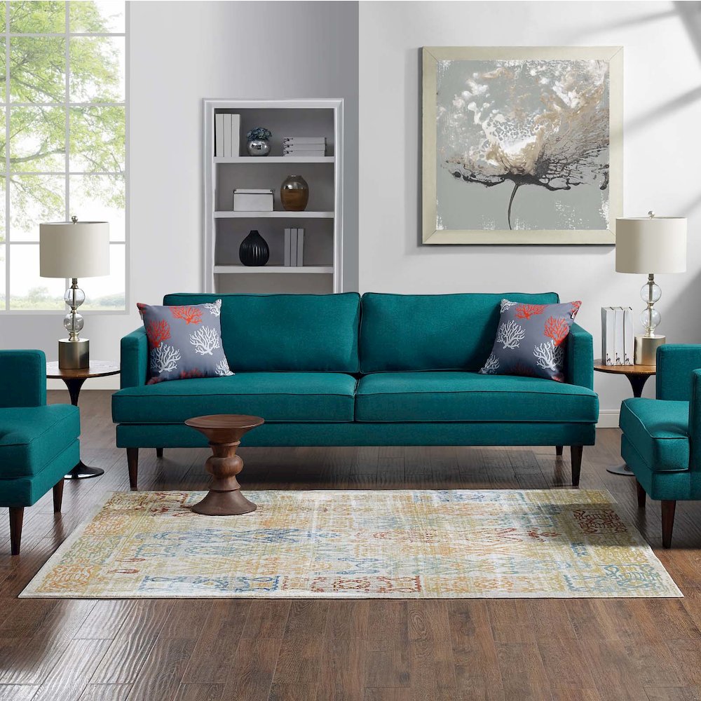 Solimar Distressed Southwestern Aztec 5x8 Area Rug. Picture 6