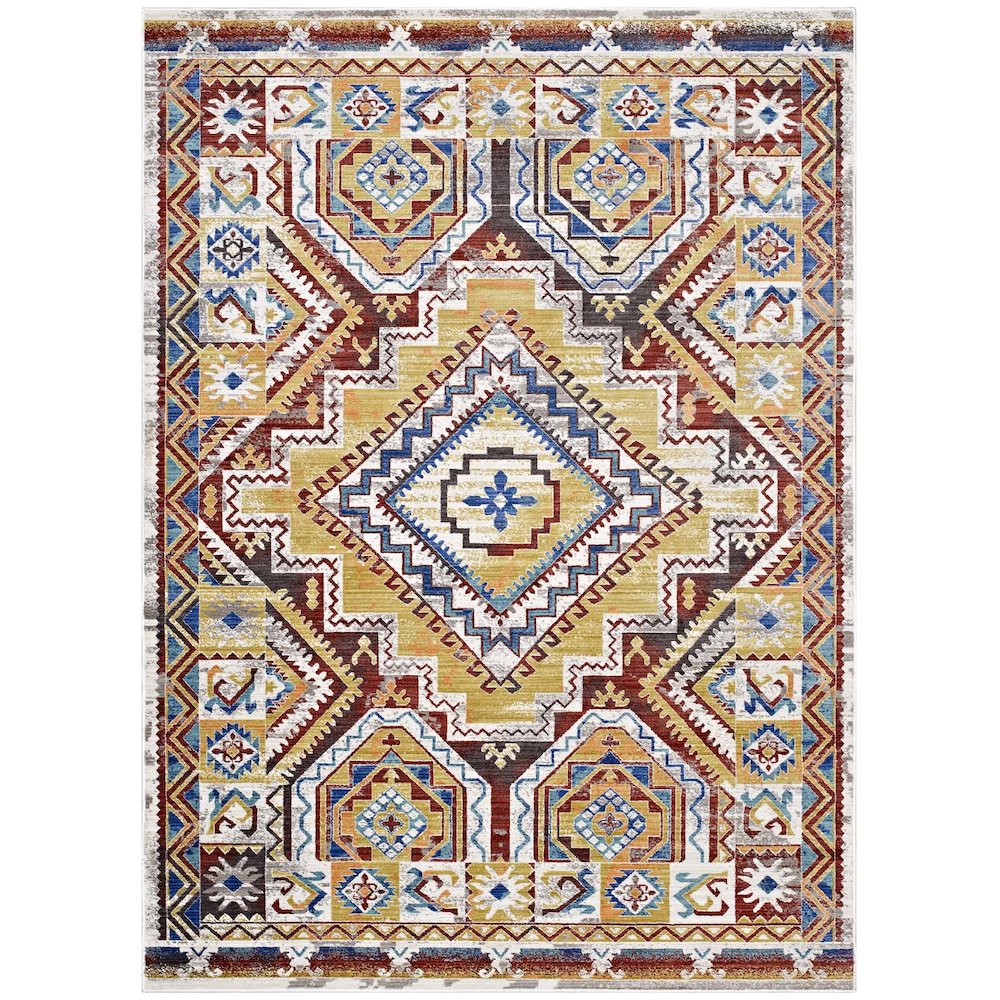 Florita Distressed Southwestern Aztec 8x10 Area Rug. Picture 1