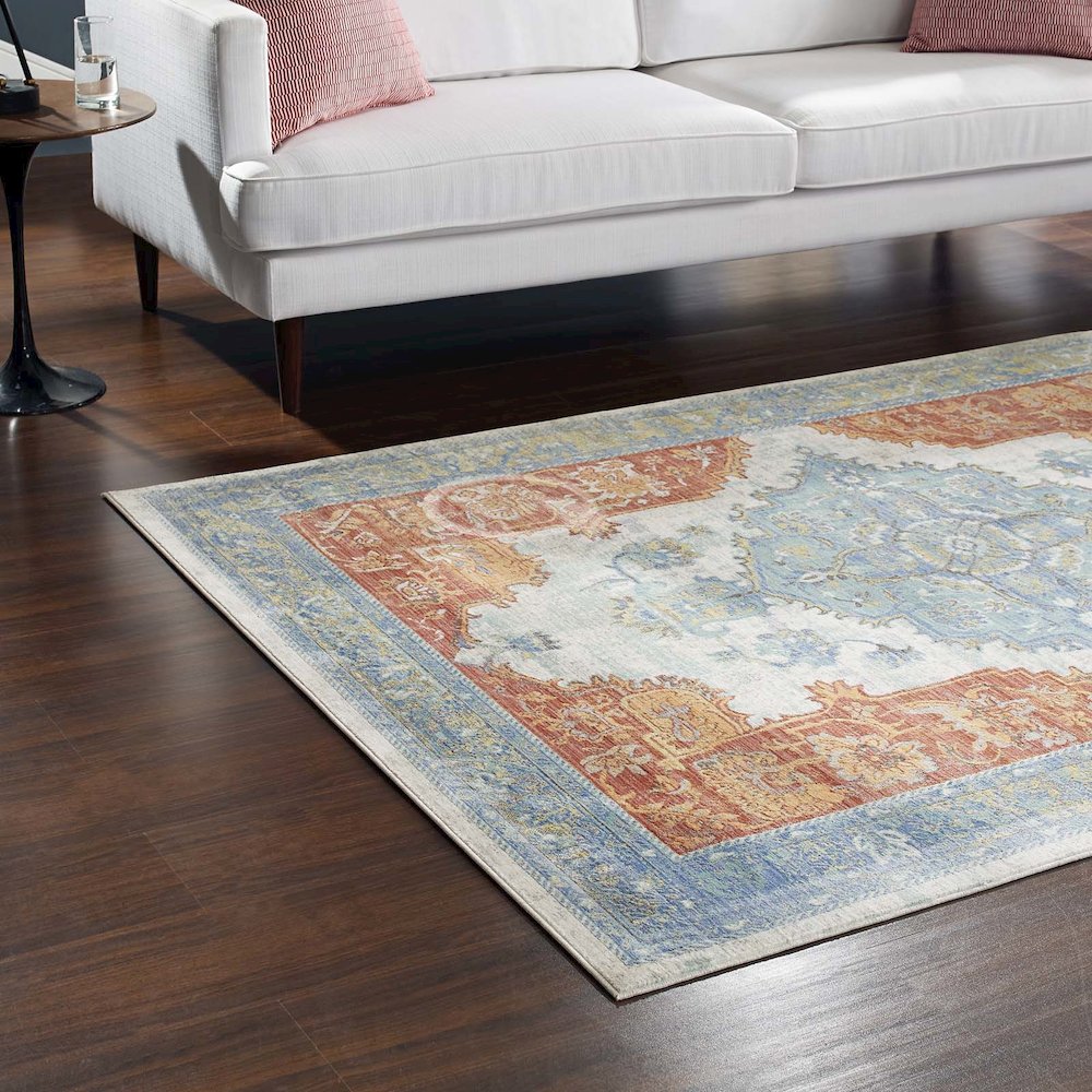 Citlali Distressed Southwestern Aztec 4x6 Area Rug. Picture 7