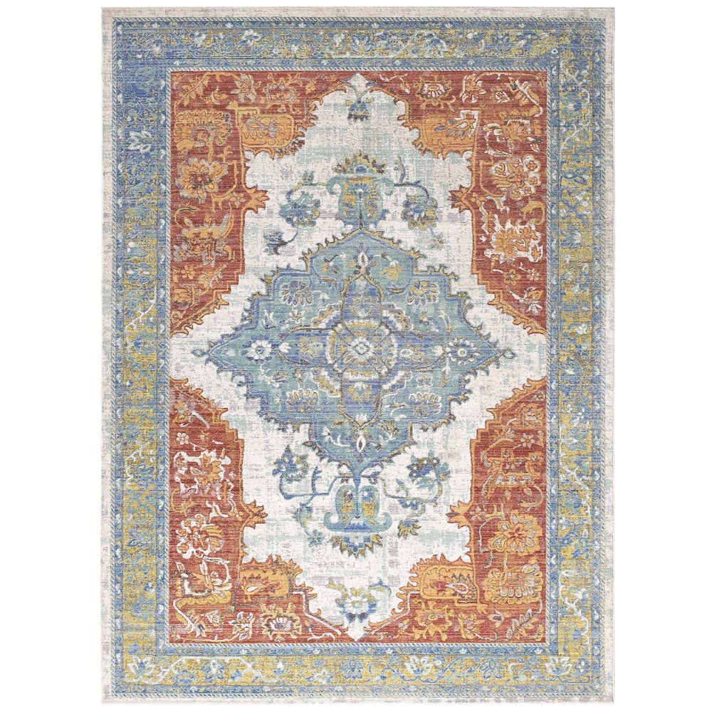 Citlali Distressed Southwestern Aztec 5x8 Area Rug. Picture 1