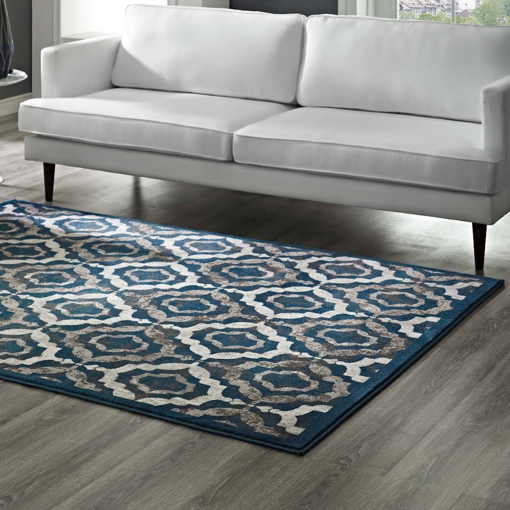 Kalinda Rustic Vintage Moroccan Trellis 5x8 Area Rug. Picture 7