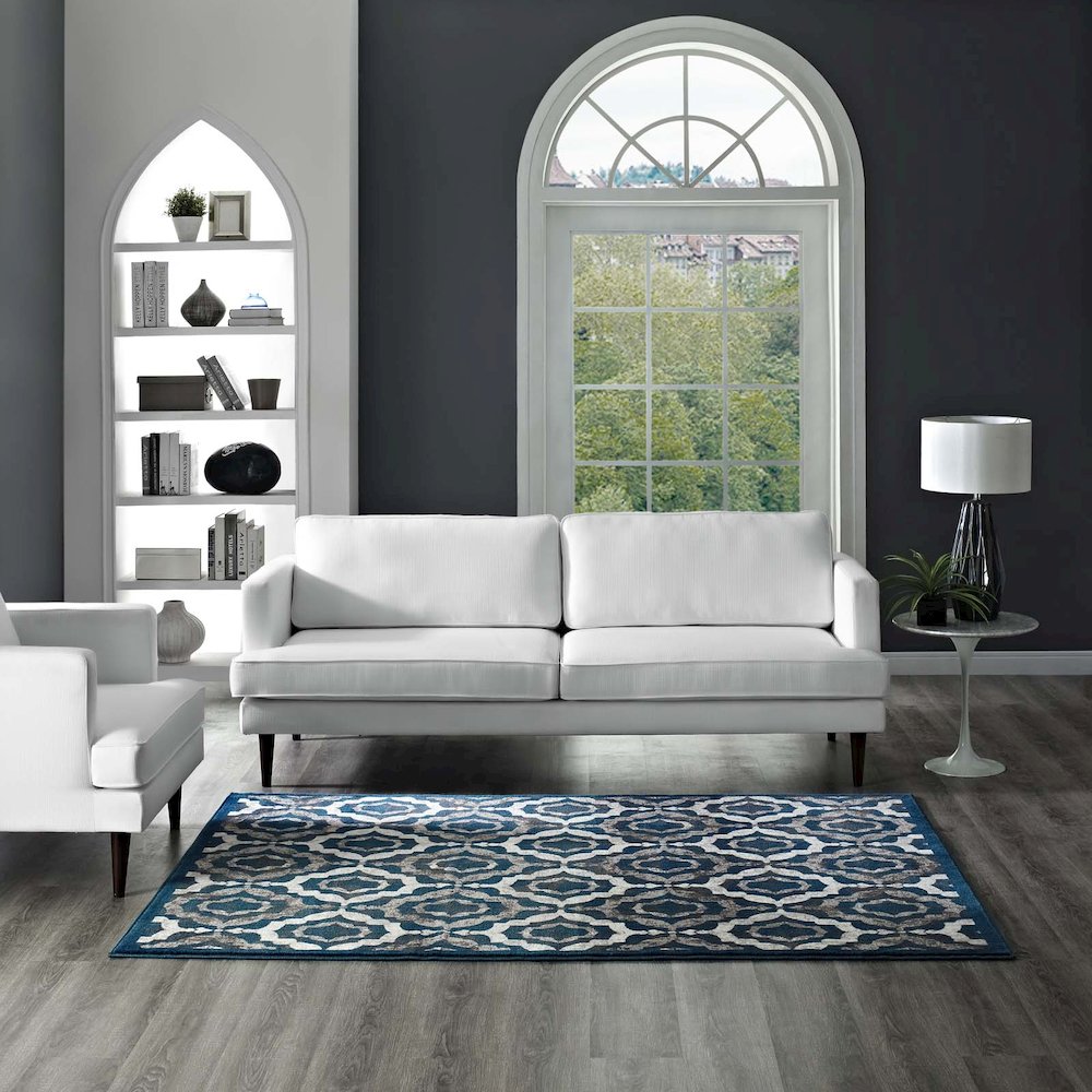 Kalinda Rustic Vintage Moroccan Trellis 5x8 Area Rug. Picture 6